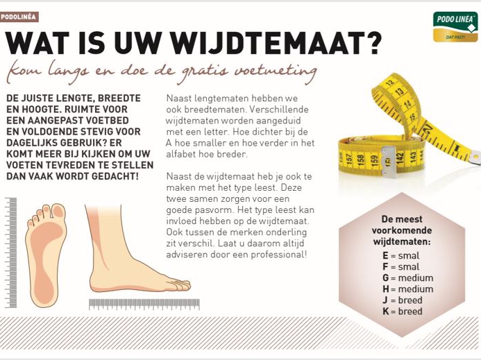 Wat is uw wijdtemaat?